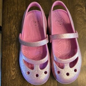 Sparkly Pink Crocs Brand Ballet Flats Size C12